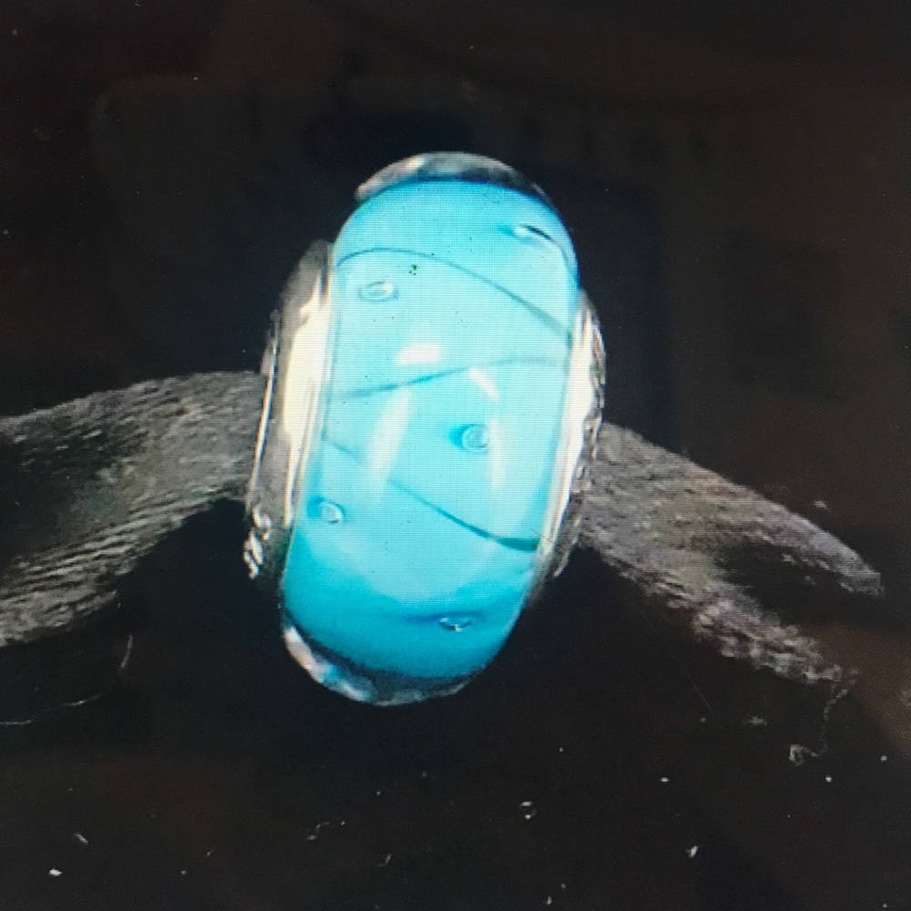 Pandora Teal Glass Murano Charm